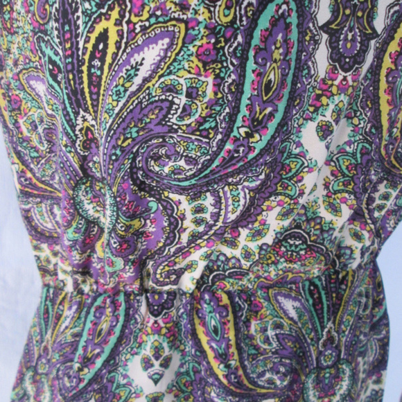 J. Crew Silk Paisley Spaghetti Strap Dress – Purple Multi – Size 10 - Picture 3 of 6